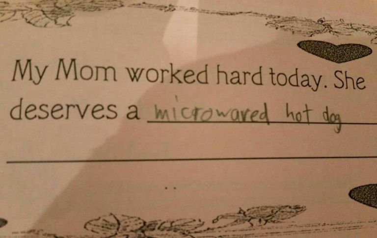 funny kid answers on test and homework