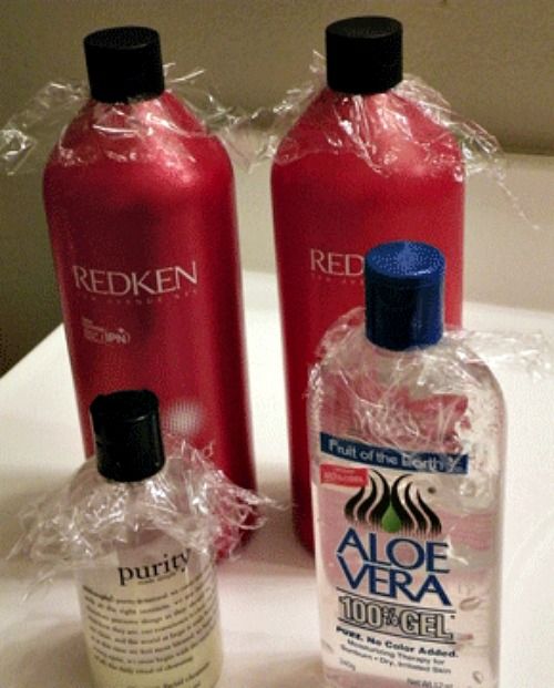 shampoo bottles
