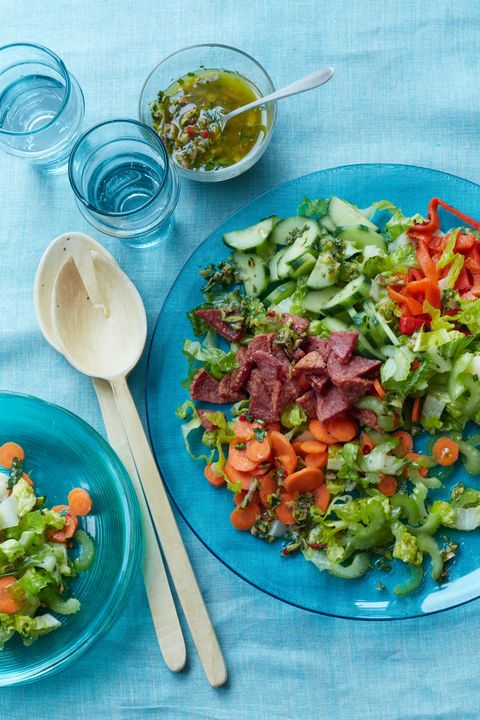 hearty salad recipes - Muffaletta Cobb Salad