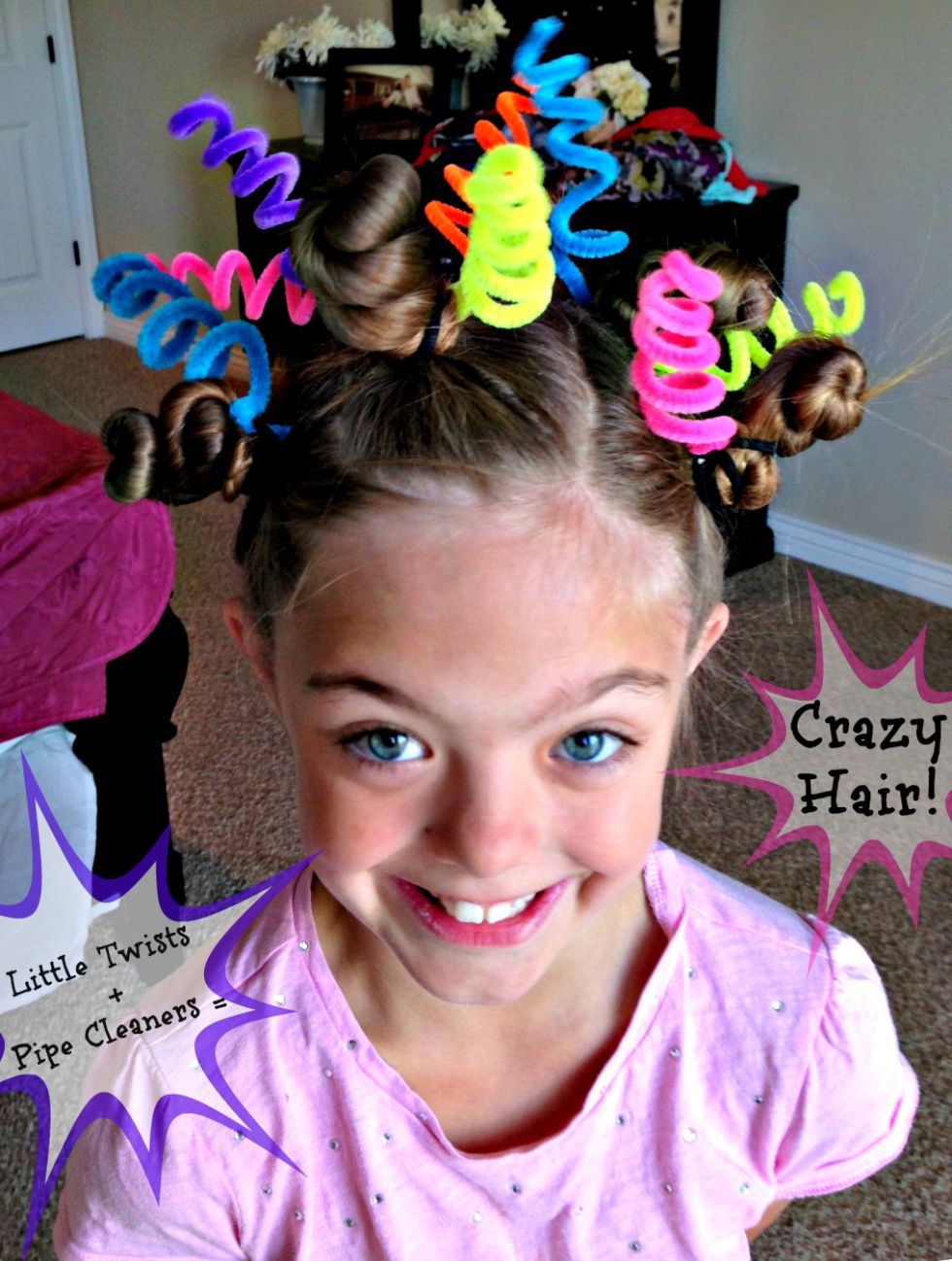 Five-minute, no-fuss styles for Crazy Hair Day – Heather's Handmade Life
