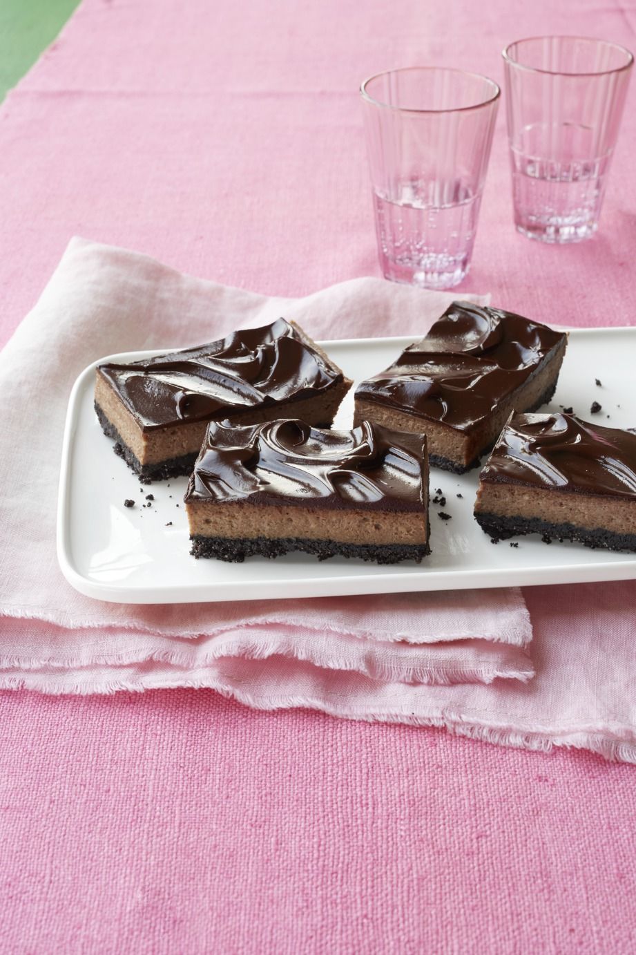 Triple-Chocolate Cheesecake Bars image