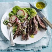 steak and spring salad