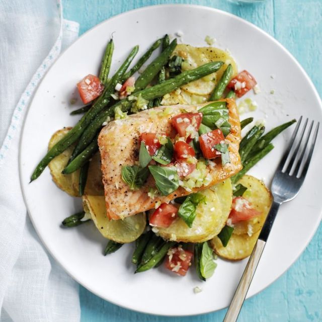 Best Roasted Salmon, Potatoes & Green Beans Recipe - WomansDay.com