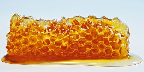 Yellow, Organism, Orange, Pattern, Amber, Natural material, Honeycomb, Colorfulness, Ingredient, Beehive, 