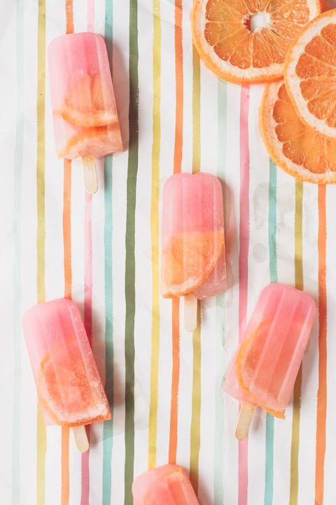 Orange, Pink, Food, Yellow, Confectionery, Ice pop, Peach, Candy, Cuisine, Citrus, 