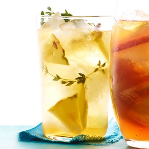 summer drinks pineapple and thyme iced tea