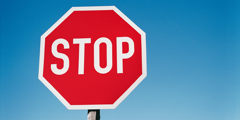 Text, Red, Sign, Line, Traffic sign, Signage, Stop sign, Carmine, Street sign, Pole, 