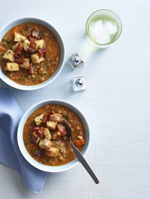 Split Pea and Tomato Soup with Bacon split pea tomato soup bacon