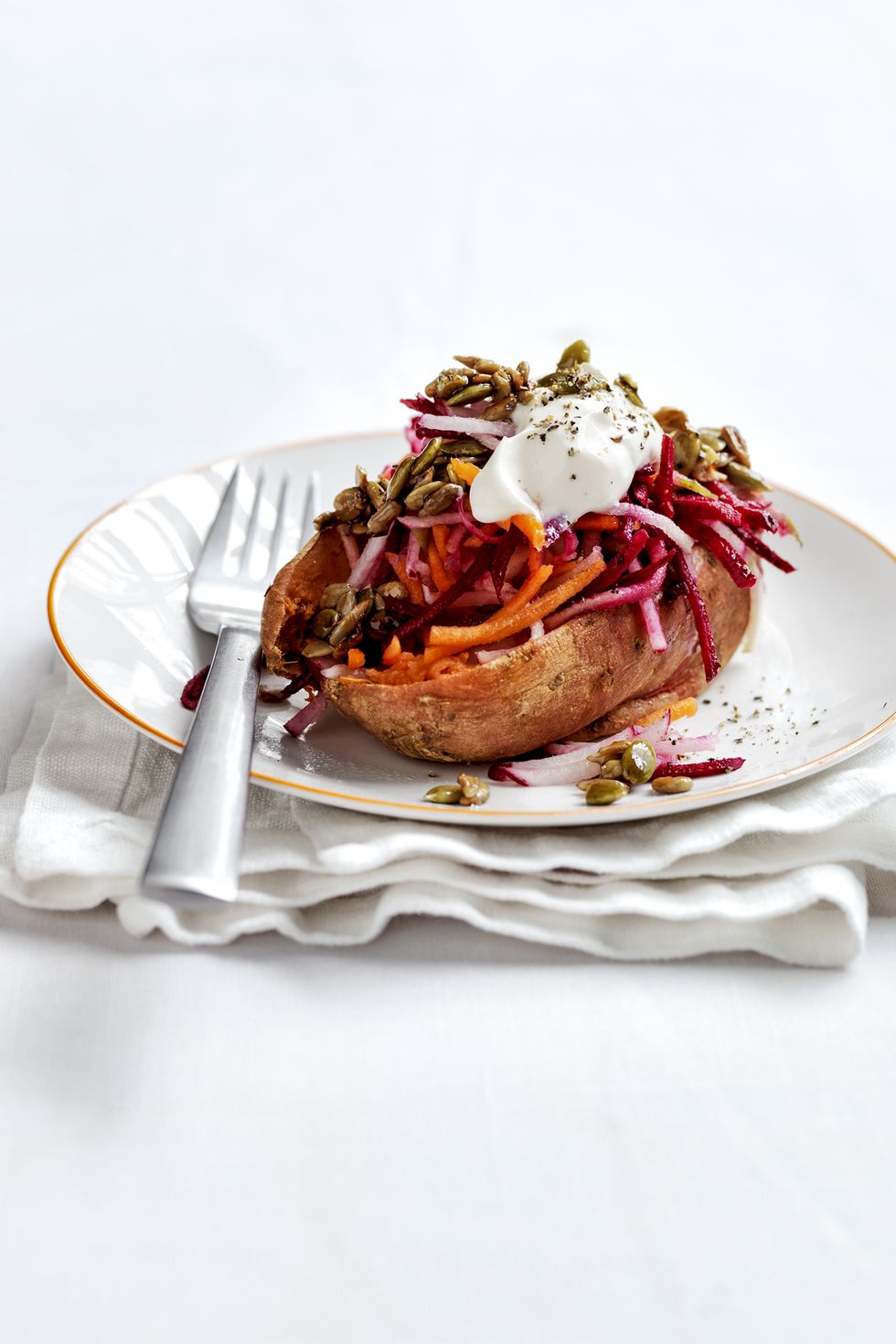 vegan thanksgiving recipes sweet potatoes with shredded salad