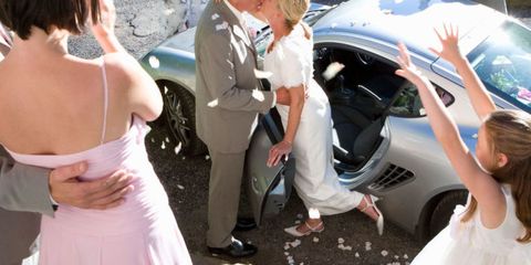 Automotive design, Dress, Outerwear, Coat, Vehicle door, Suit, Wedding dress, Bride, Ceremony, Bridal clothing, 