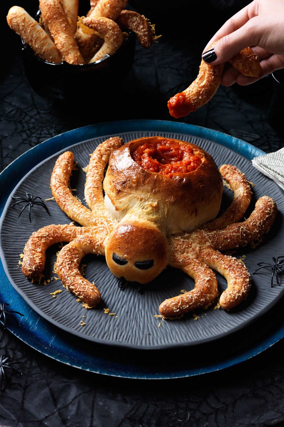 halloween appetizers saucy spider