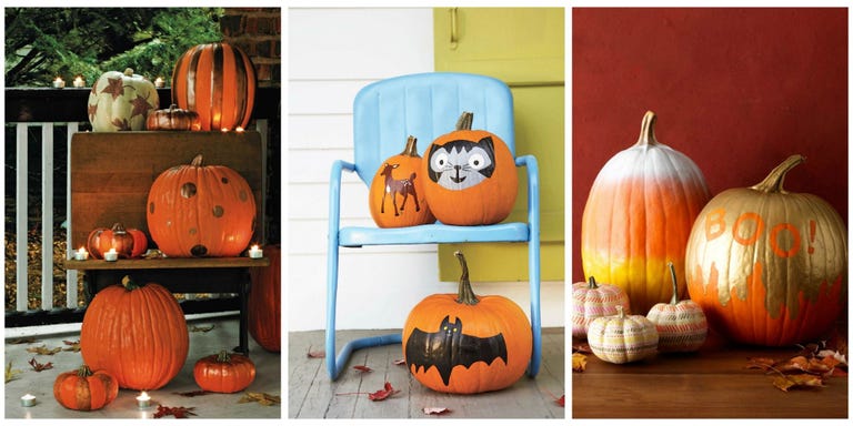 35 halloween pumpkin painting ideas no carve pumpkin decorating
