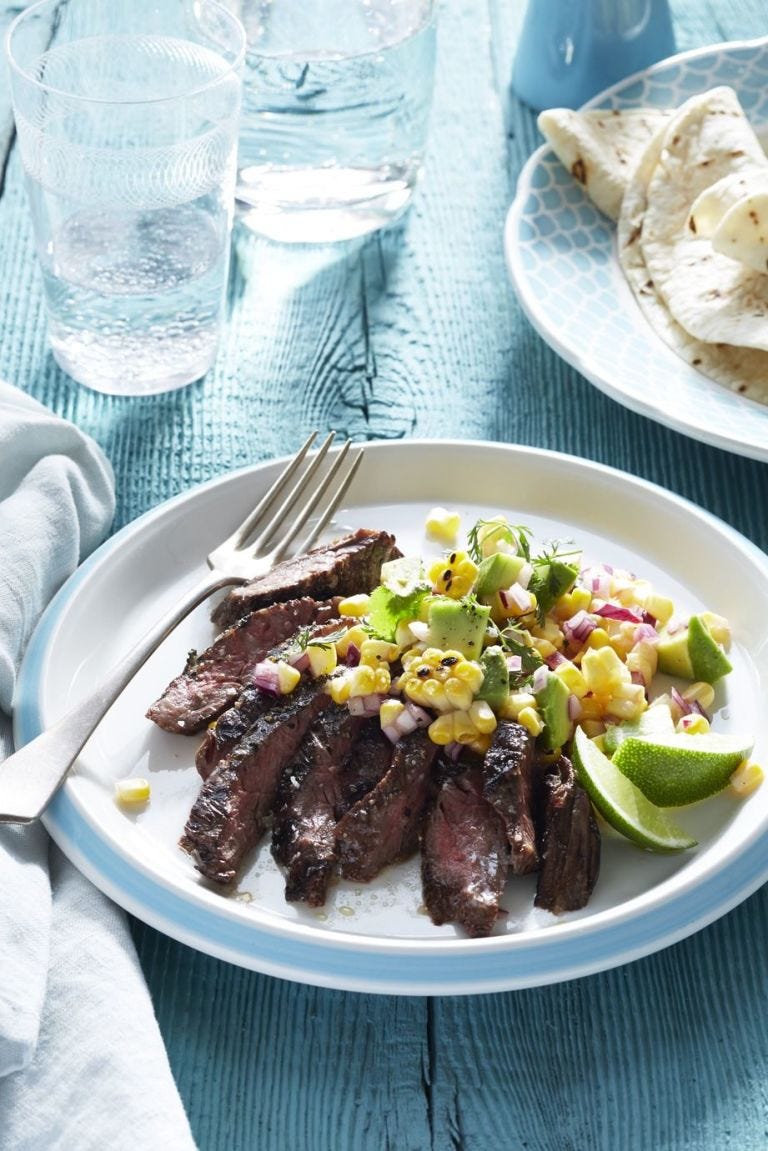 grilled skirt steak avocado salad