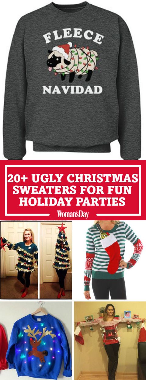 23 Ugly Christmas Sweater Ideas to Buy and DIY - Tacky Christmas ...