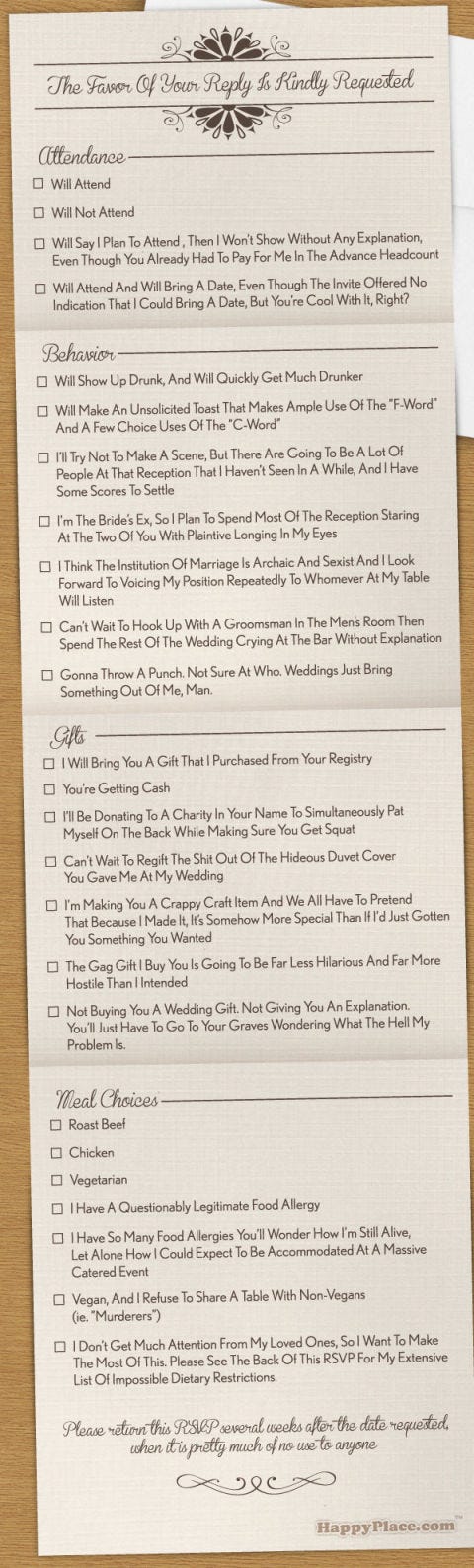 wedding rsvp card ideas brutally honest wedding invitations