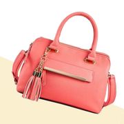 Handbag, Bag, Fashion accessory, Product, Leather, Brown, Fashion, Tote bag, Shoulder bag, Material property, 