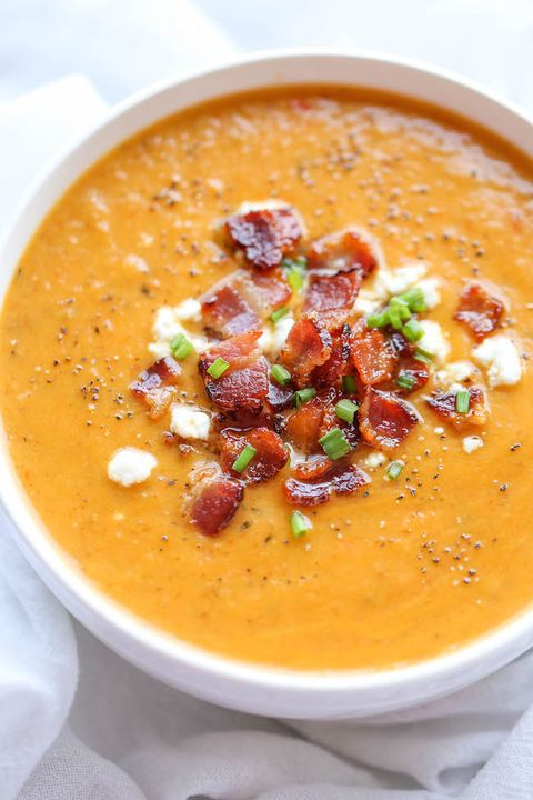 Roasted Butternut  Squash and Bacon Soup