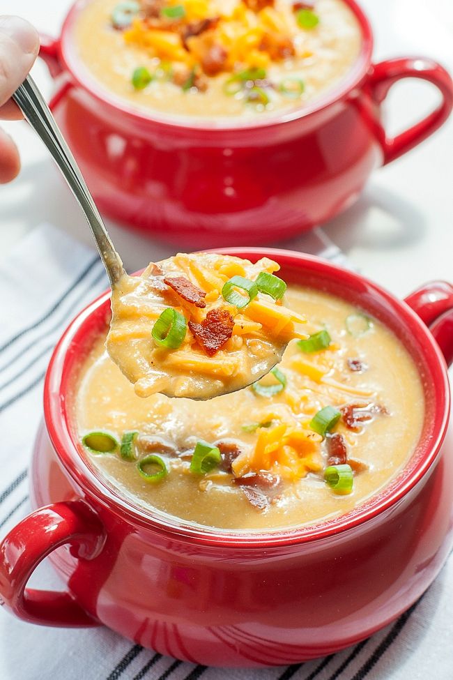 Slow Cooker Loaded Potato Soup - Cooking Classy