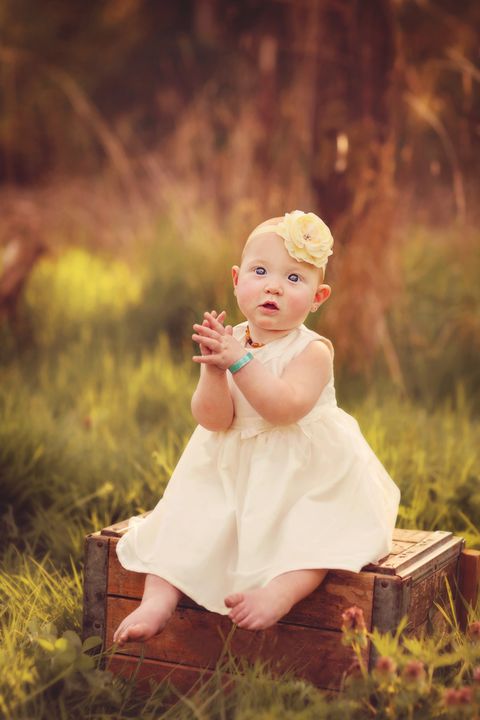 Sitting, Dress, Child, People in nature, Baby & toddler clothing, Vintage clothing, Peach, Portrait photography, Day dress, Portrait, 