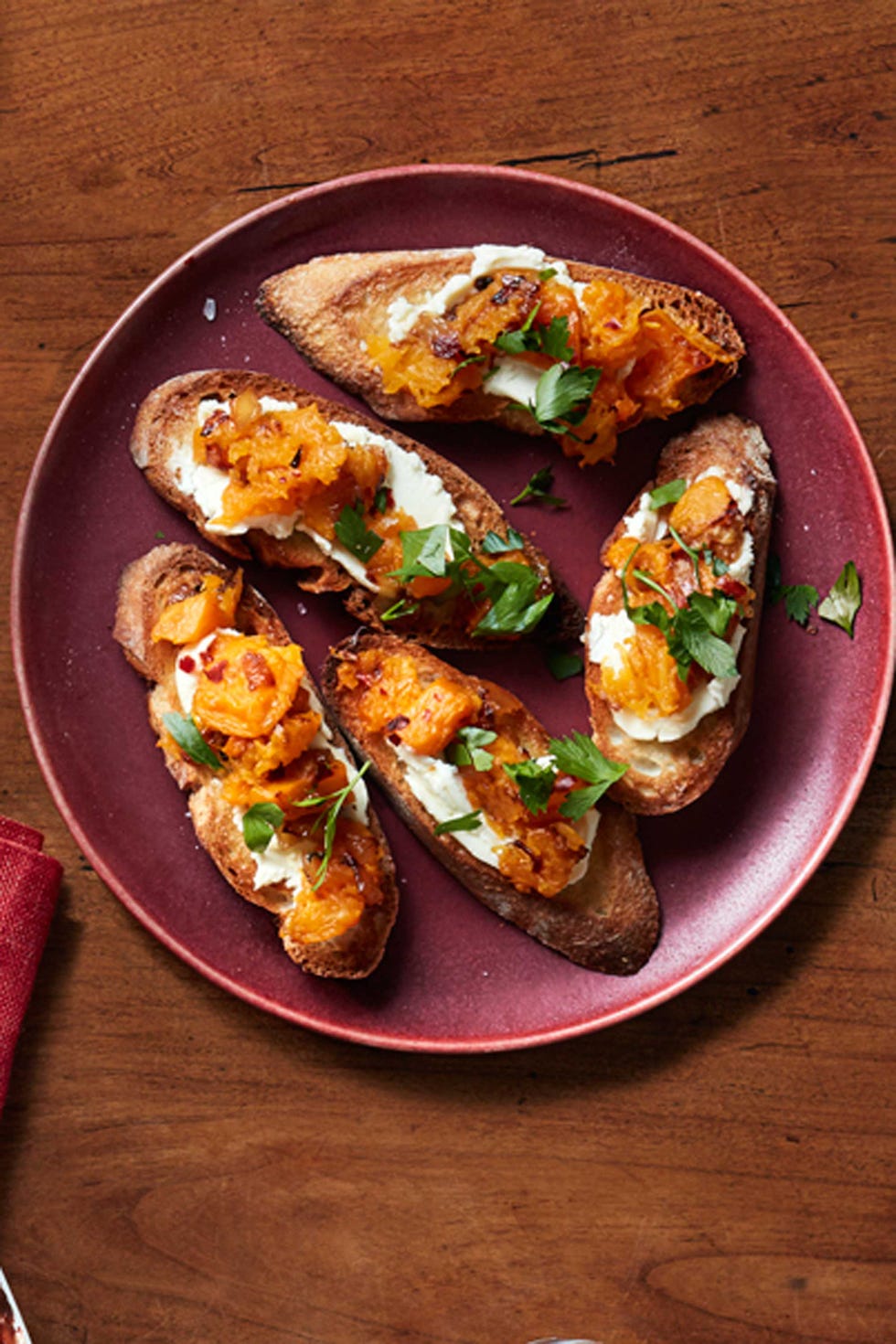 Thanksgiving Appetizers butternut squash toast