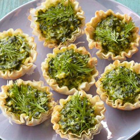 christmas dinner feta and spinach tartlets