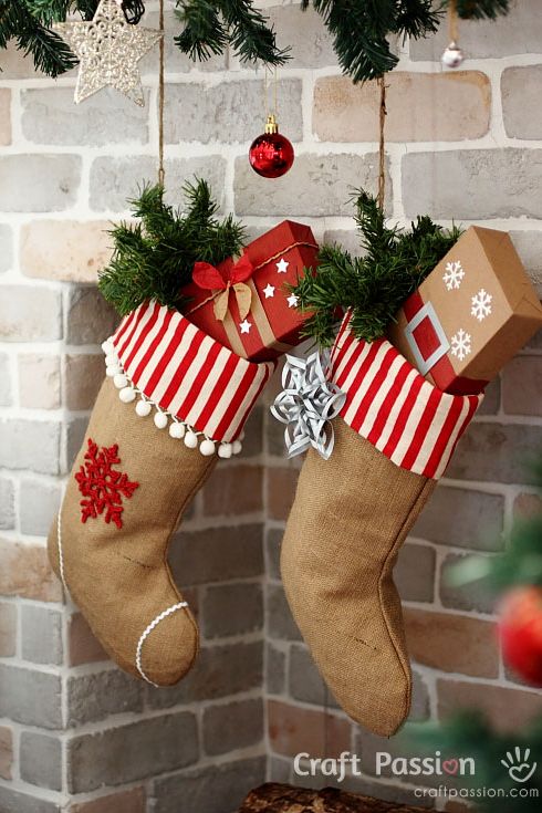 20 DIY Christmas Stockings - How to Make Christmas Stockings Craft ...