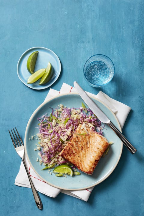 healthy spring recipes honey spiced salmon with quinoa salad recipe
