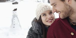 Snow, Winter, Skin, Beauty, Nose, Cheek, Playing in the snow, Fun, Smile, Love, 