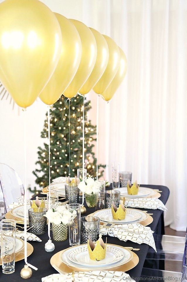 New Years Eve Table Decorations balloon centerpiece