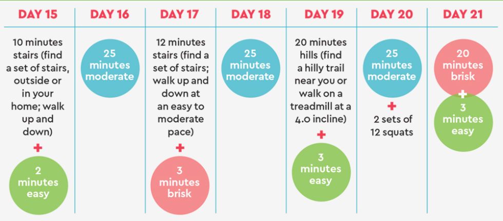 21 Day Walking Plan Chart