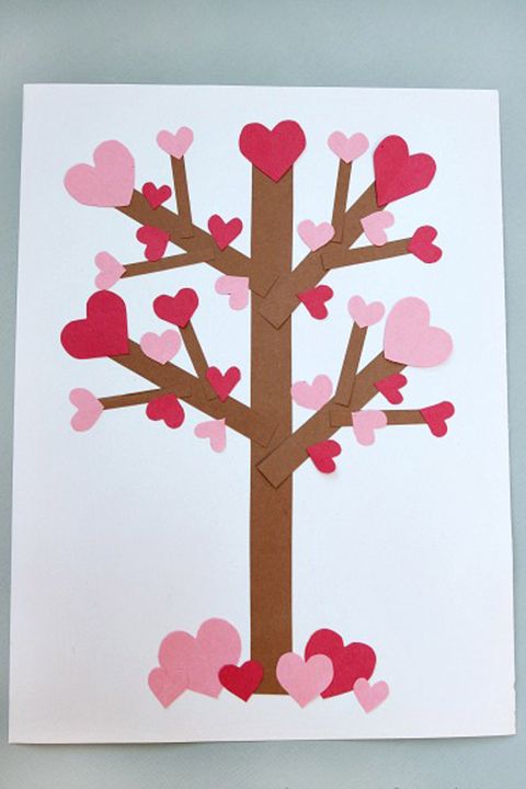 valentine's day crafts for kids flowering heart tree 