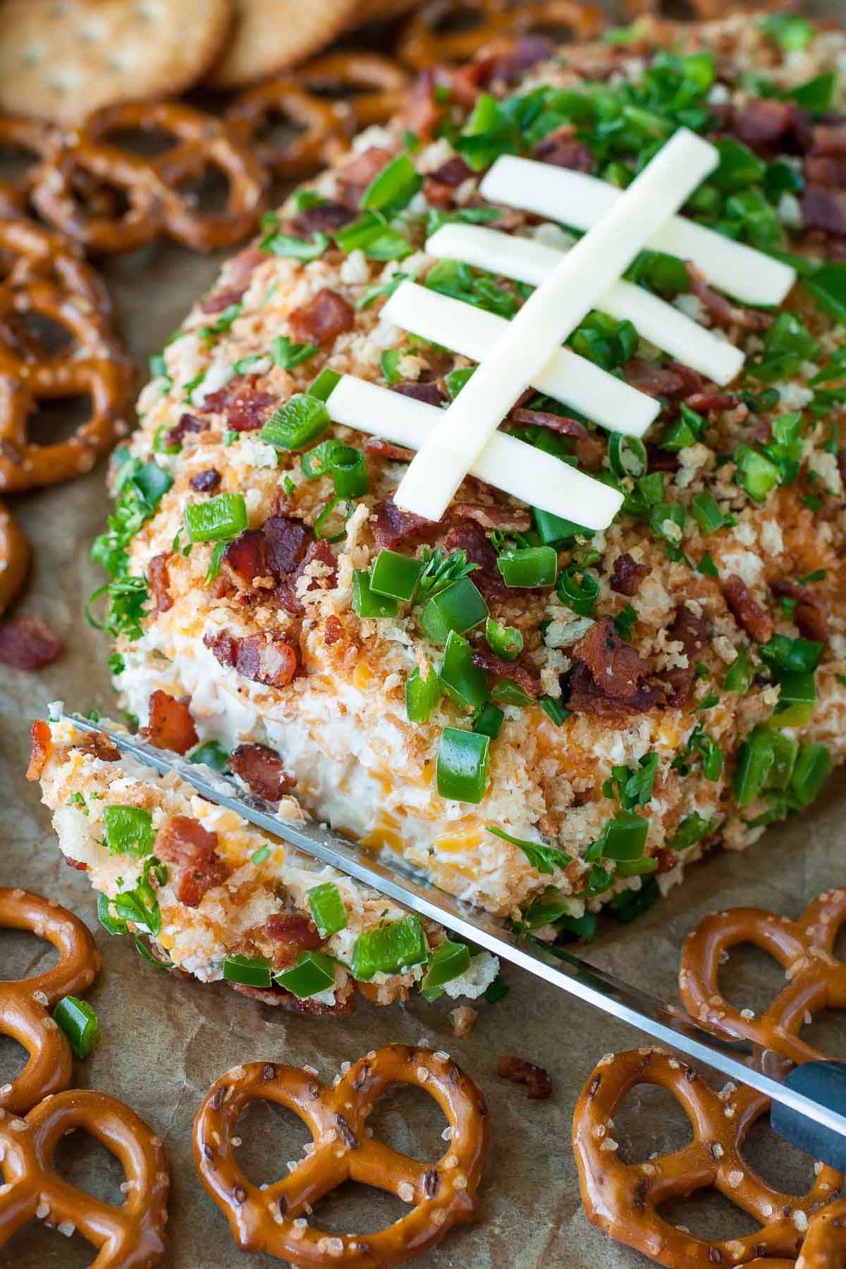 Football Snacks Ideas Examples And Forms   Football Cheese Ball 