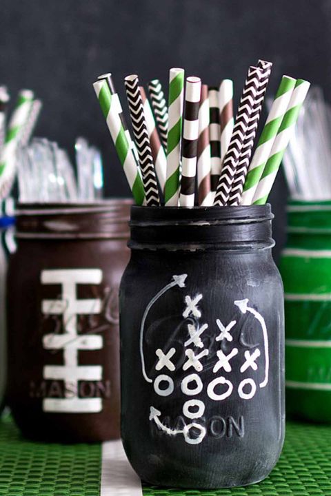 super bowl decorating ideas football mason jars