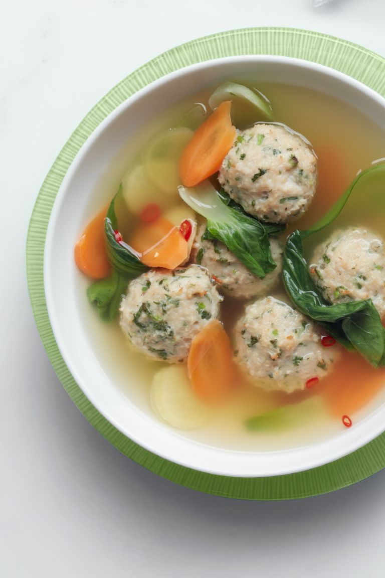 Gingery Meatball Soup with Bok Choy Recipe