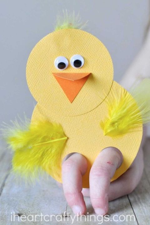 easter crafts chicken finger puppets for easter