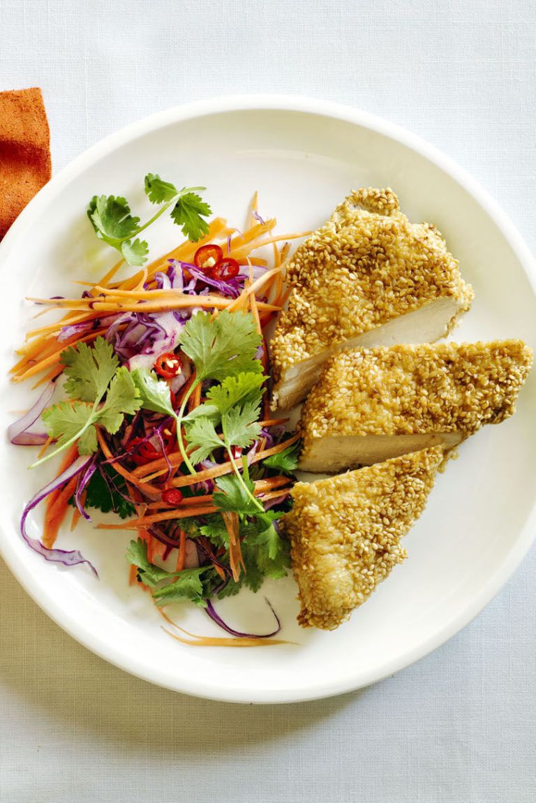 heart healthy recipes sesame chicken and chili lime slaw