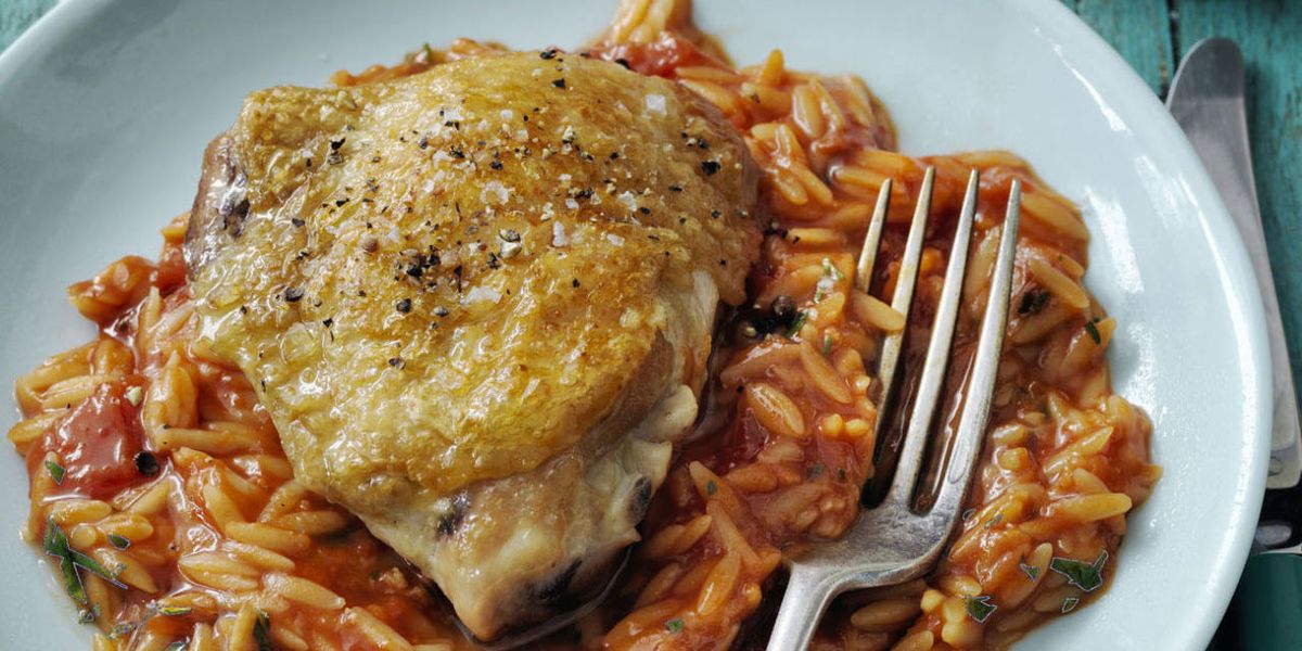 Best Skillet Chicken and Orzo Recipe - How to Make Skillet Chicken and Orzo
