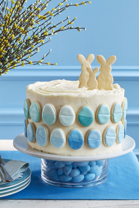 almond cake with egg and bunny cookiesÂ - easter cakes