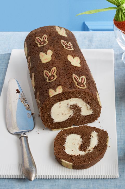 bunny chocolate swiss rollÂ - easter cakes