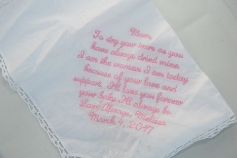 Handkerchief, Pink, Napkin, Text, Textile, Needlework, Embroidery, Linens, 
