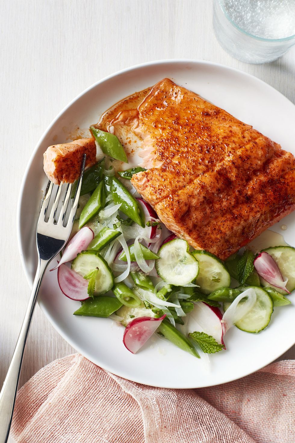 gluten free meals roasted blackened salmon with snap pea salad
