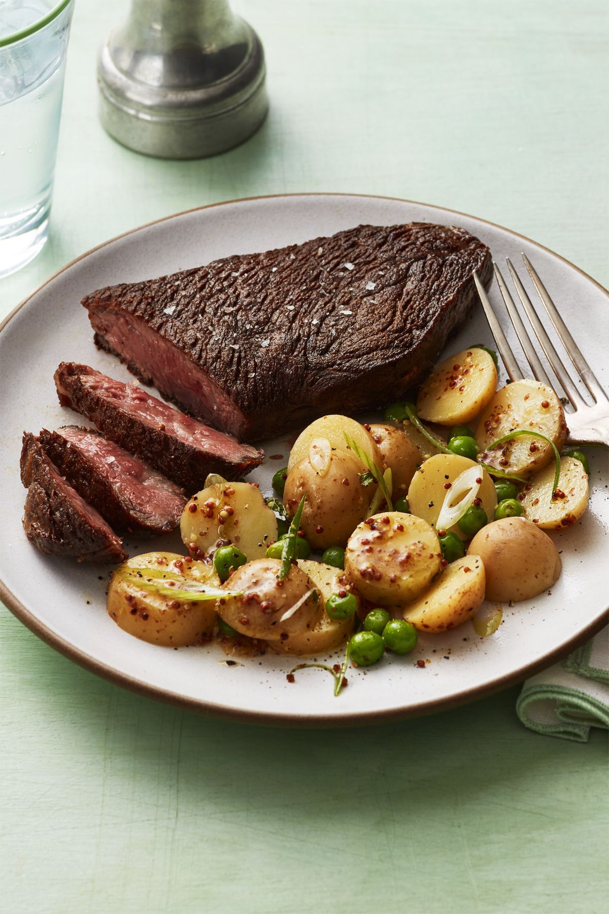 gluten free meals seared steak and potato salad with peas and radishes