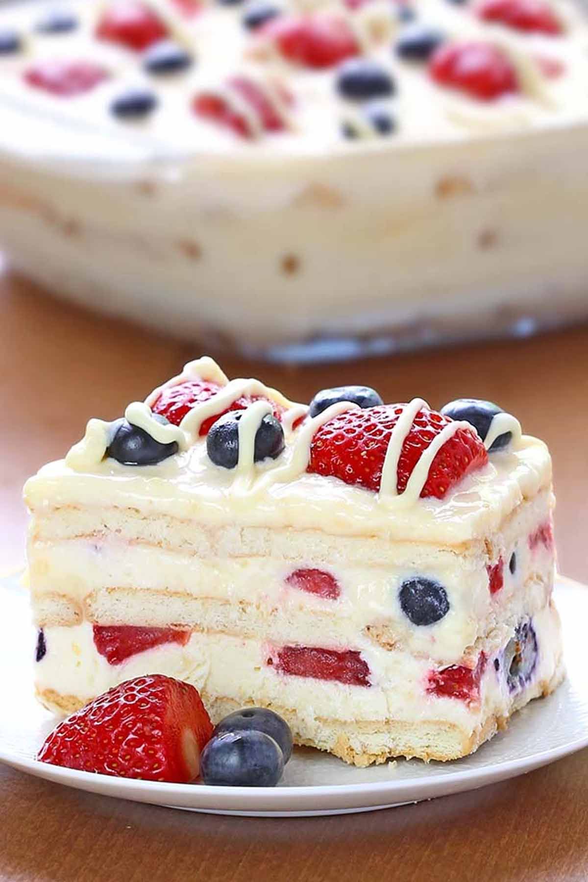 25 Easy 4th Of July Desserts Red White And Blue Recipes For Patriotic   1494447872 Berry Ice Box Cake 