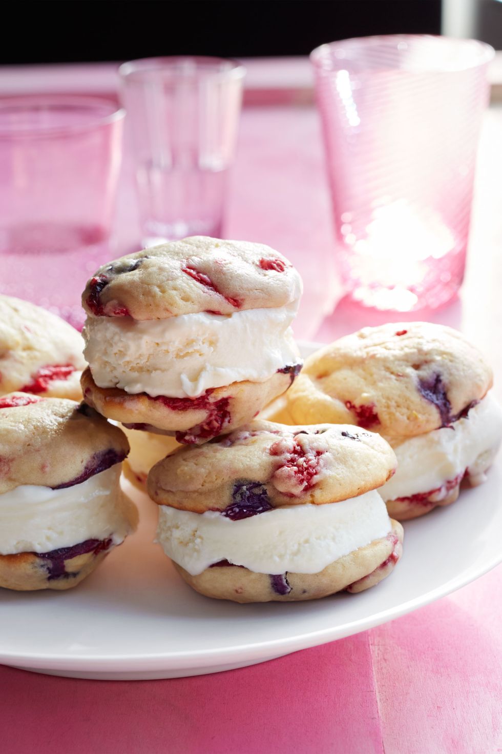 mixed berry and ice cream whoopie pies