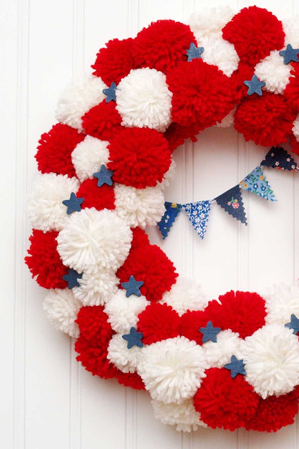 Red White & Blue 16 Plastic Pom Pom