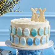 almond cake with egg and bunny cookies - easter cakes