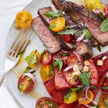 heart healthy meals grilled watermelon salad with steak and tomatoes