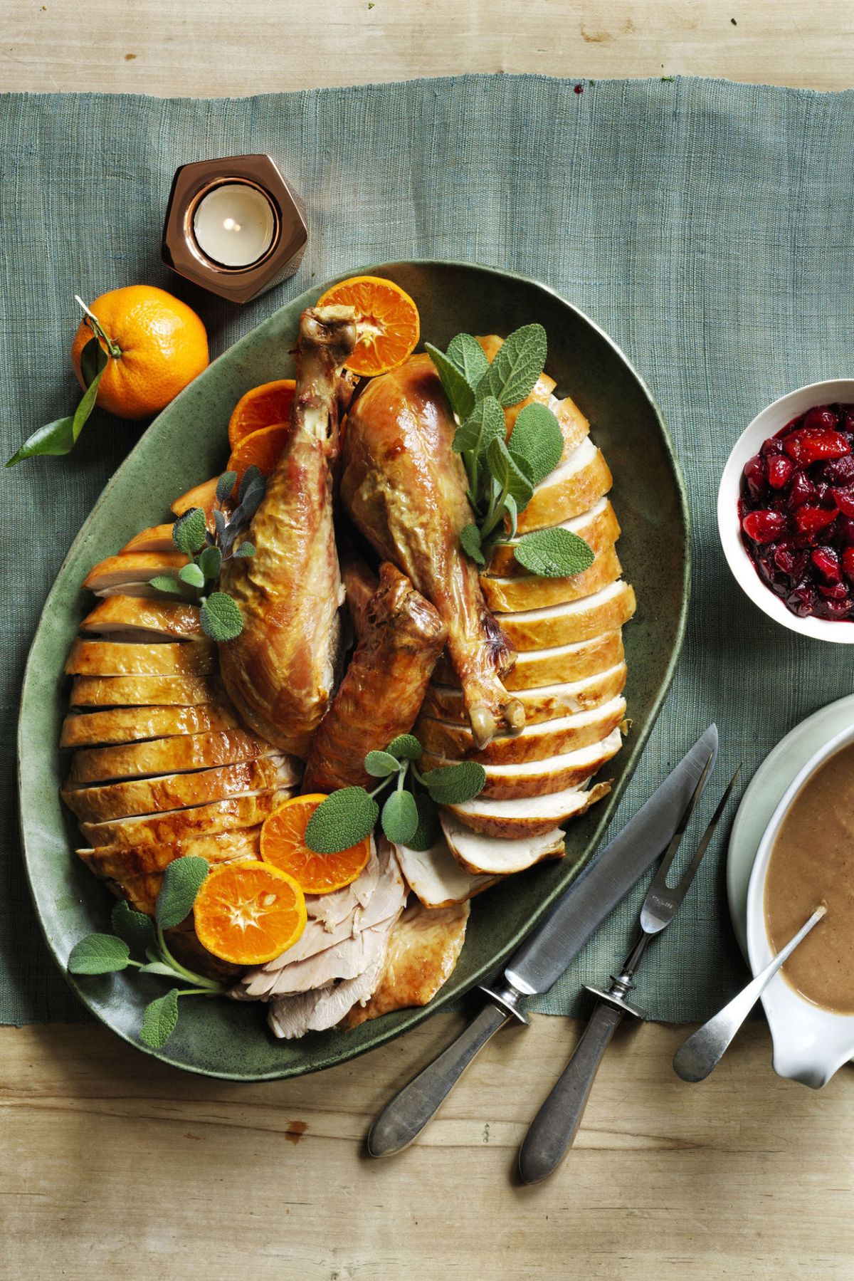 Sage and Orange Roast Turkey Thanksgiving Dinner