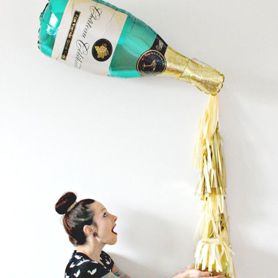 diy decorations for new year's eve champagne bottle party decor