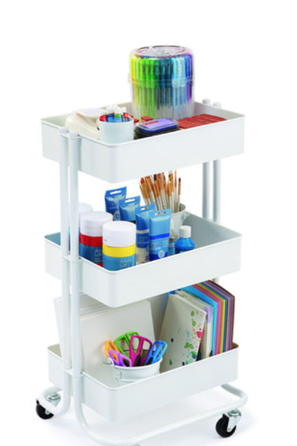 Household Products - White Lexington 3-Tier Rolling Cart By Recollections